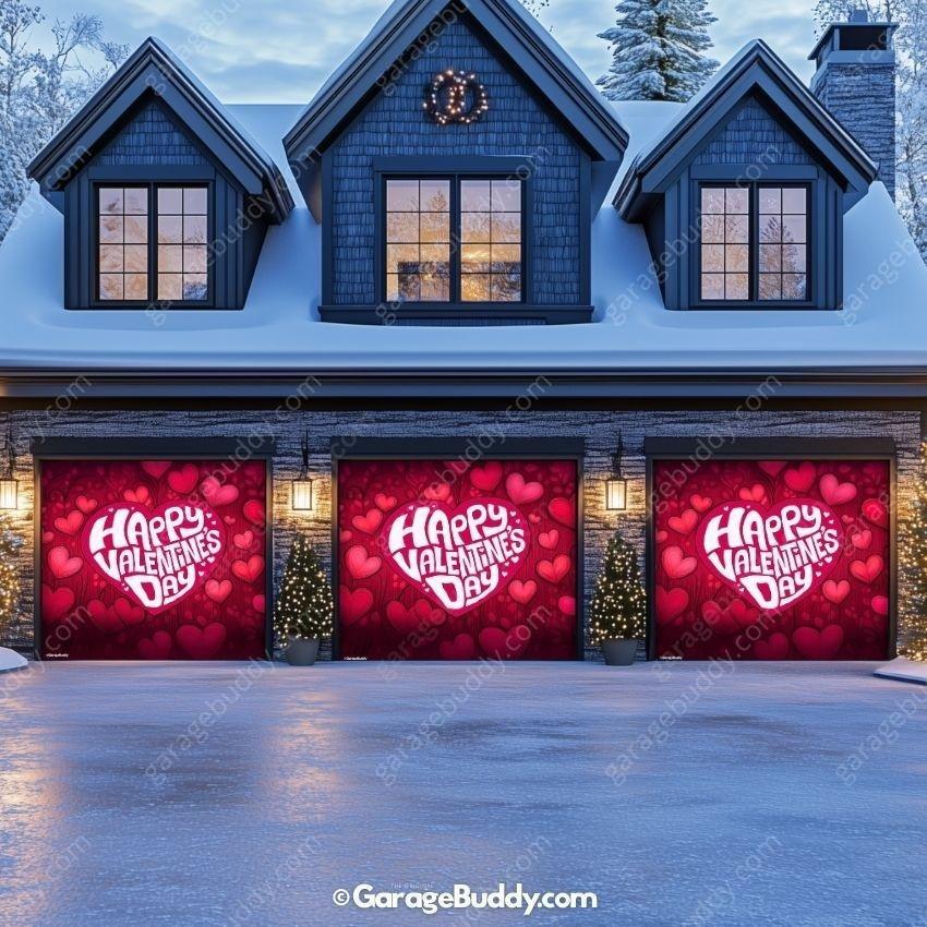 Valentine's Day (Hearts) | Festive Garage Door Cover