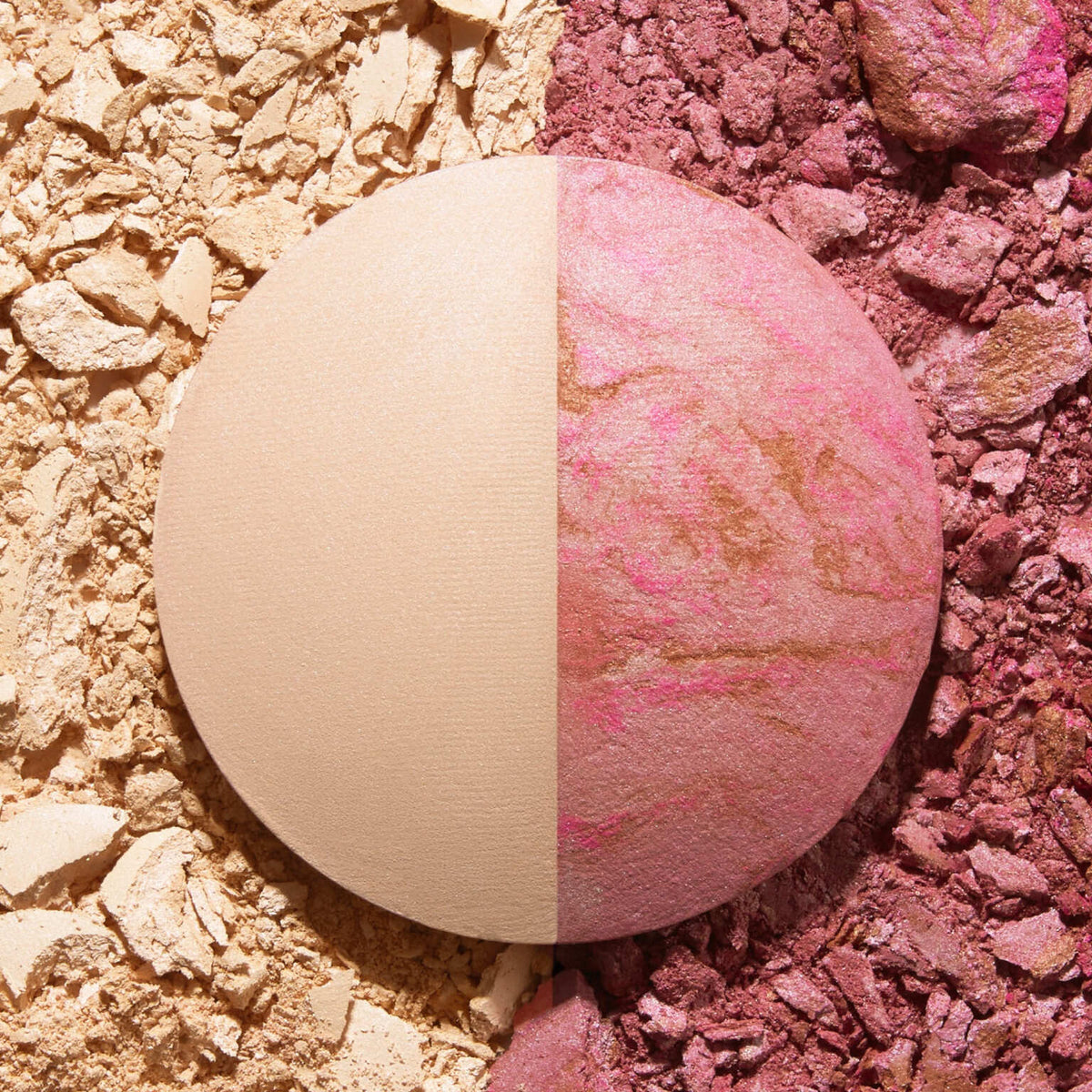 Baked Blush-n-Highlight Split, Pink Buttercream/ French Vanilla