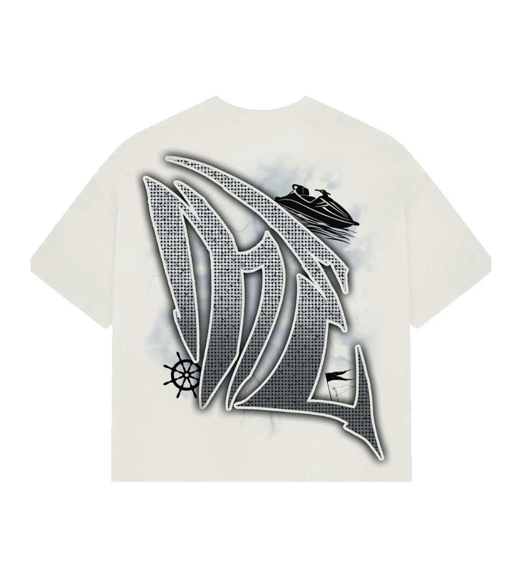 Mixed Emotions Jetski Rhinestone Tee Cream