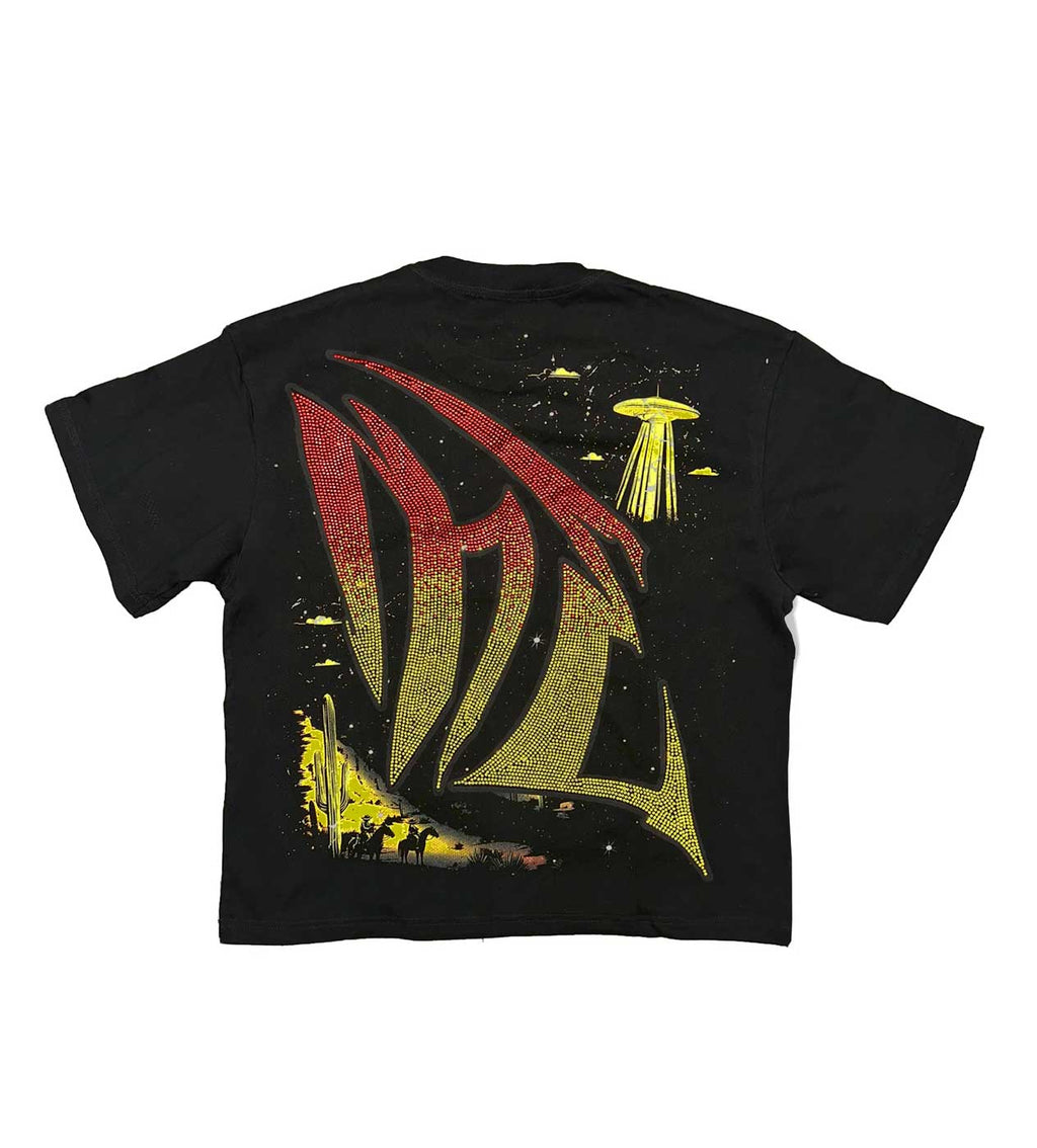 Mixed Emotions Ranger Rhinestone Tee Black