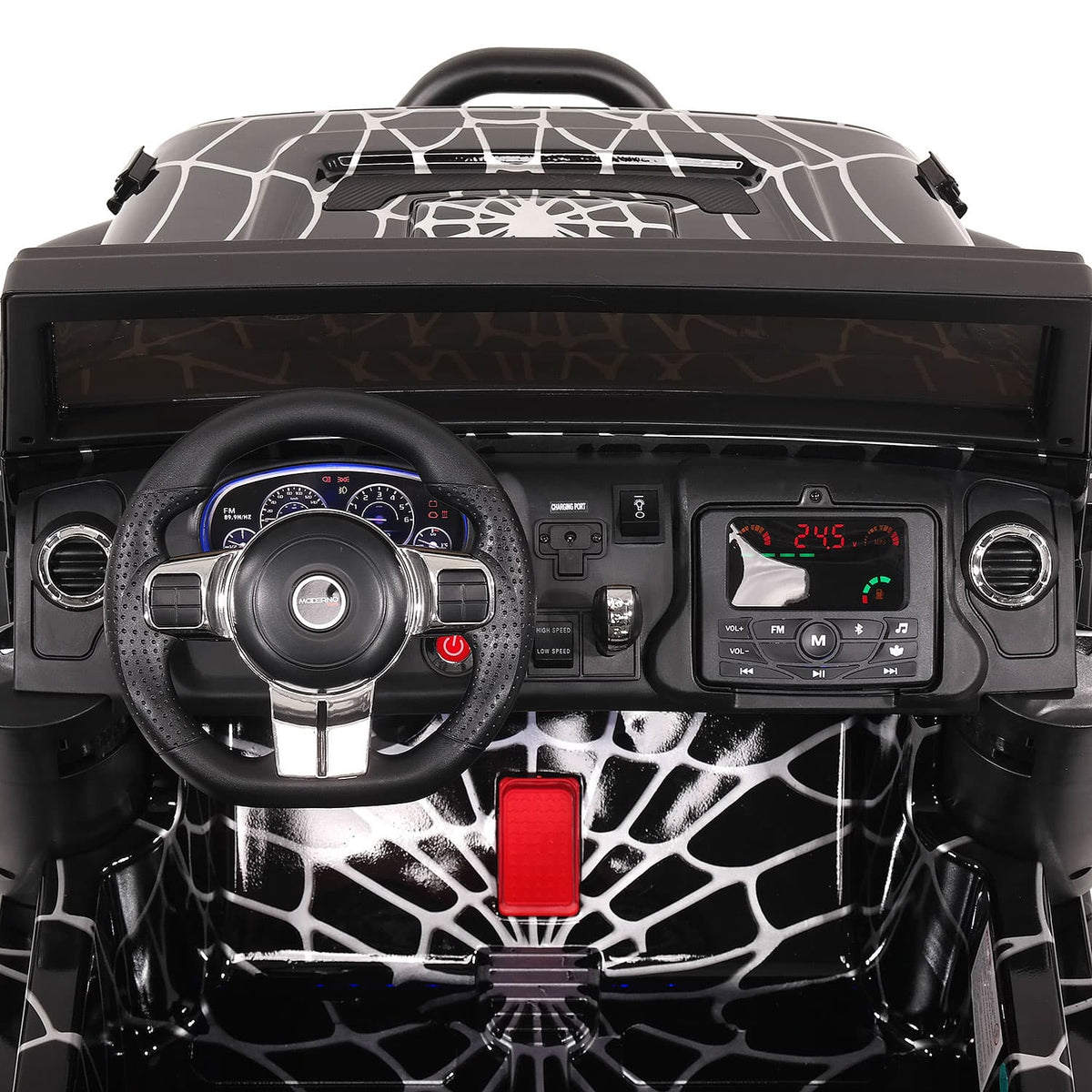 Trail Explorer 24V Kids Ride-On Car Truck with R/C Parental Remote | Spider Black