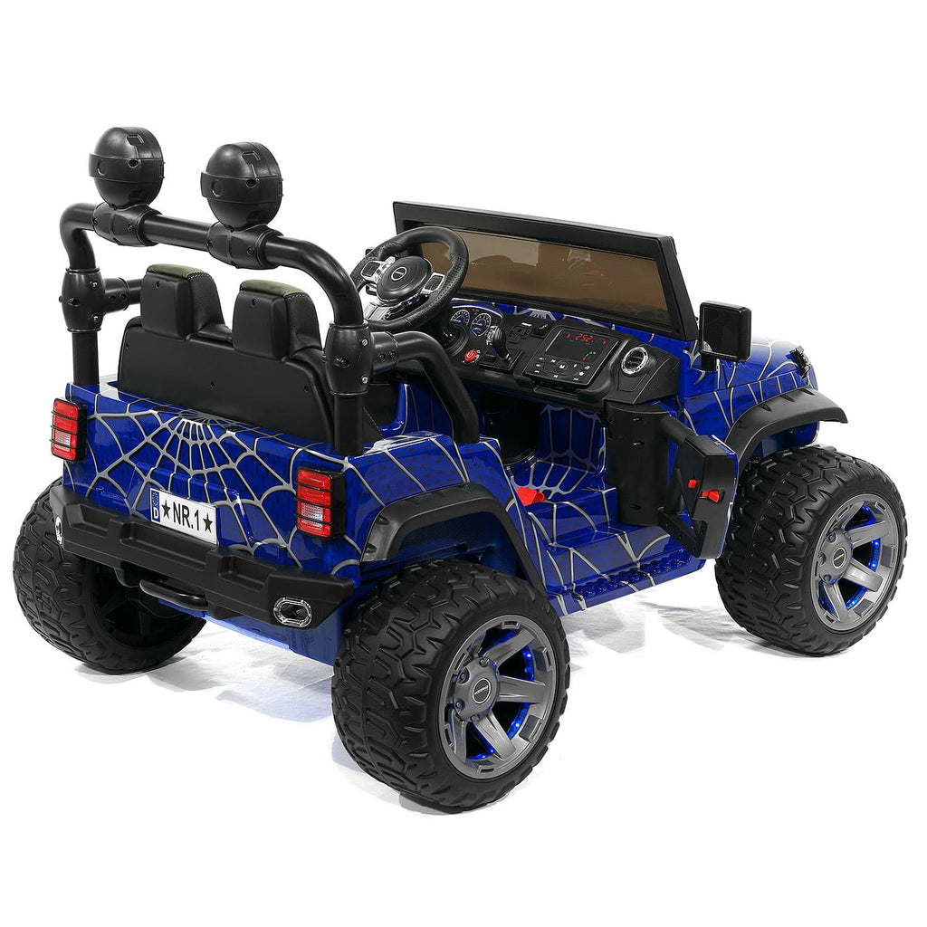 Trail Explorer 24V Kids Ride-On Car Truck with R/C Parental Remote | Spider Blue