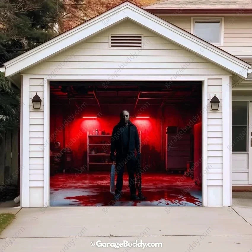 Masked Slasher | Halloween Garage Door Cover