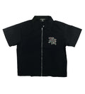 Mixed Emotions Rhinestone Zip Up Shirt Black