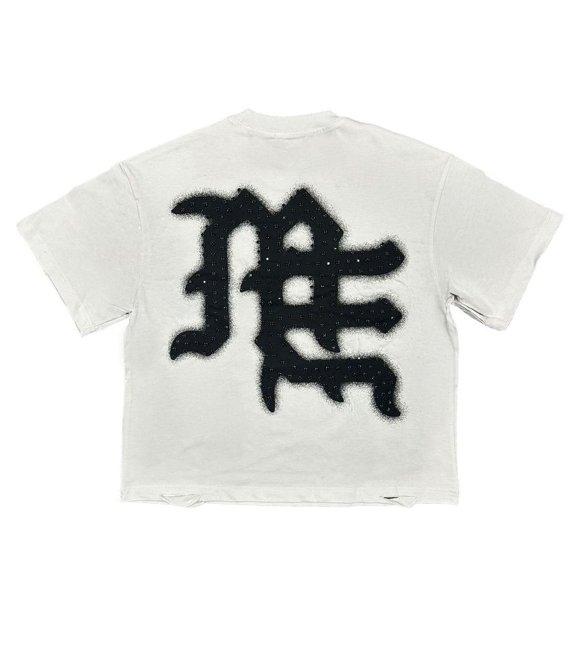 Mixed Emotions End Rhinestone Tee White