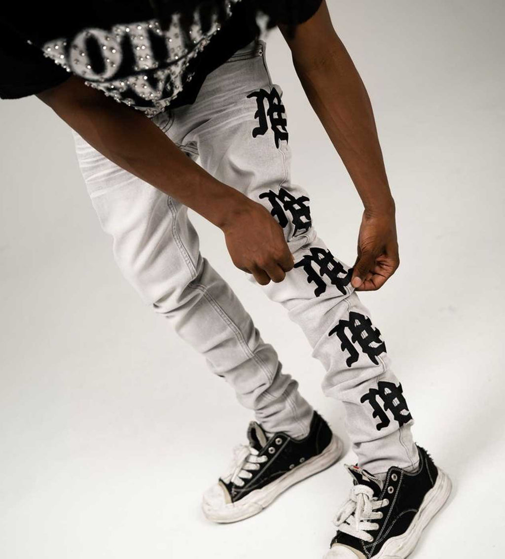 Mixed Emotions Monogram Denim Grey Wash