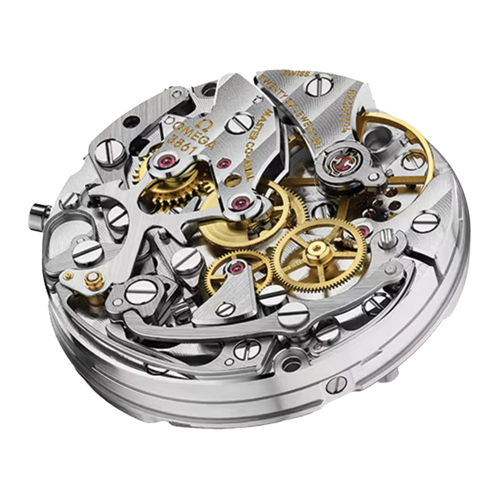 Speedmaster Moonwatch Professional Moonshine™ Gold and Steel 42mm ‑ Silver on Leather Strap