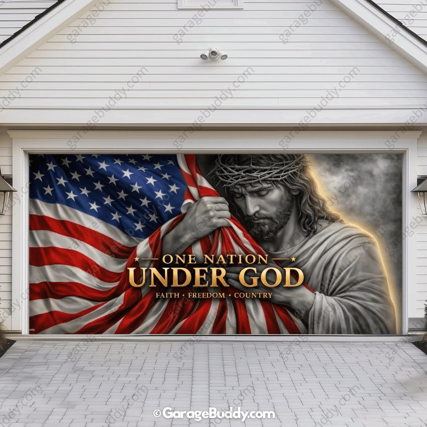 One Nation Under God | Patriotic Garage Door Cover
