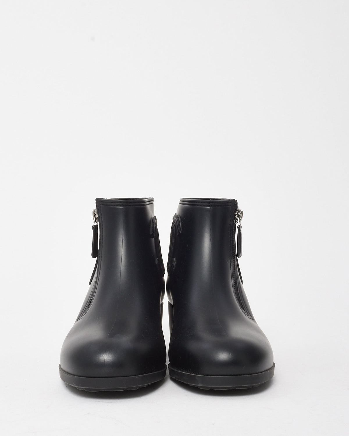 Chanel Black PVC Rubber CC Logo Ankle Booties - 38