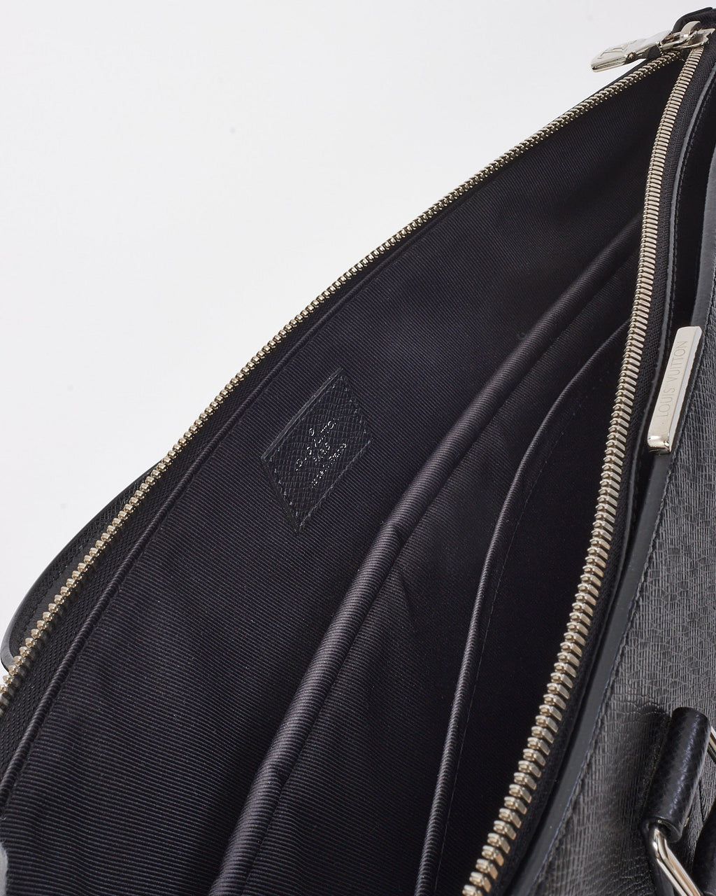Louis Vuitton Black Taiga Leather Anton Soft 2Way Briefcase