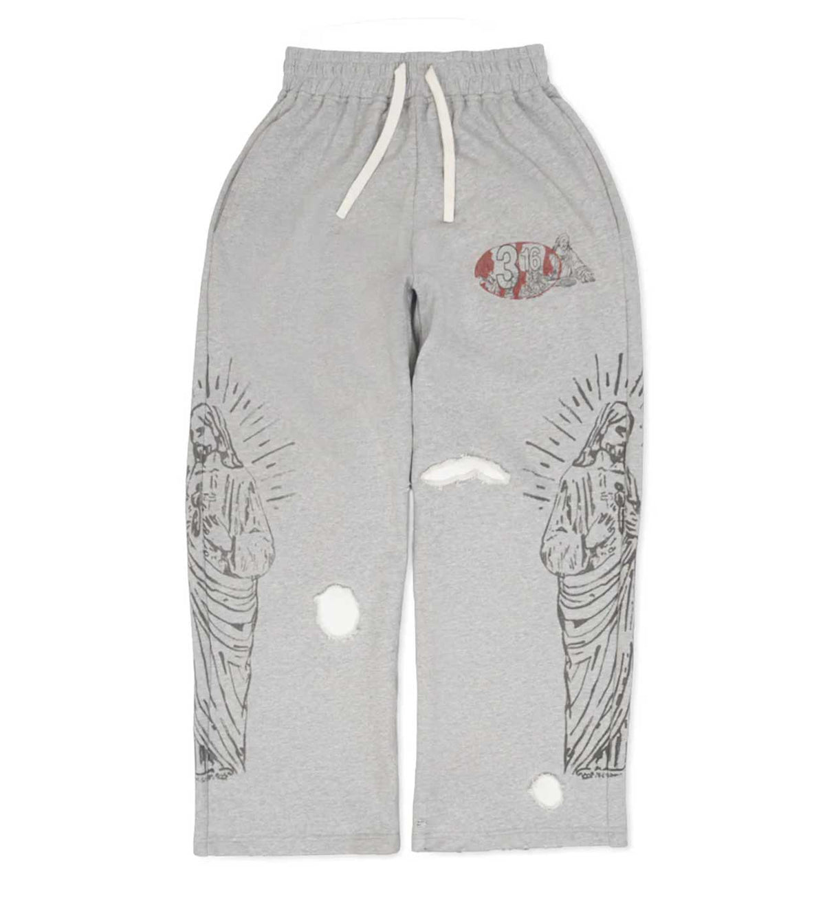 Righteous 3:16 Distressed Sweats Grey