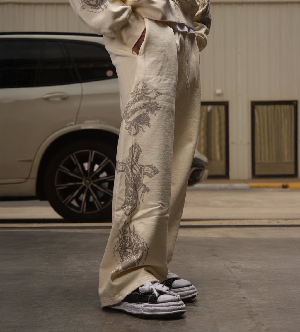 Righteous Tattoo Sweatpants Cream
