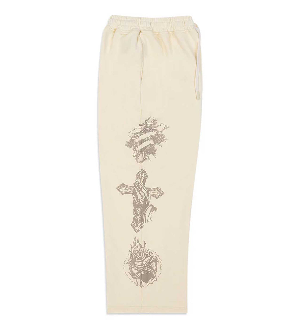 Righteous Tattoo Sweatpants Cream