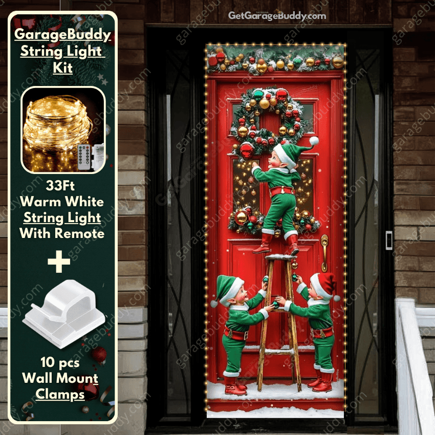 Santa's Elves | Christmas Front Door Cover