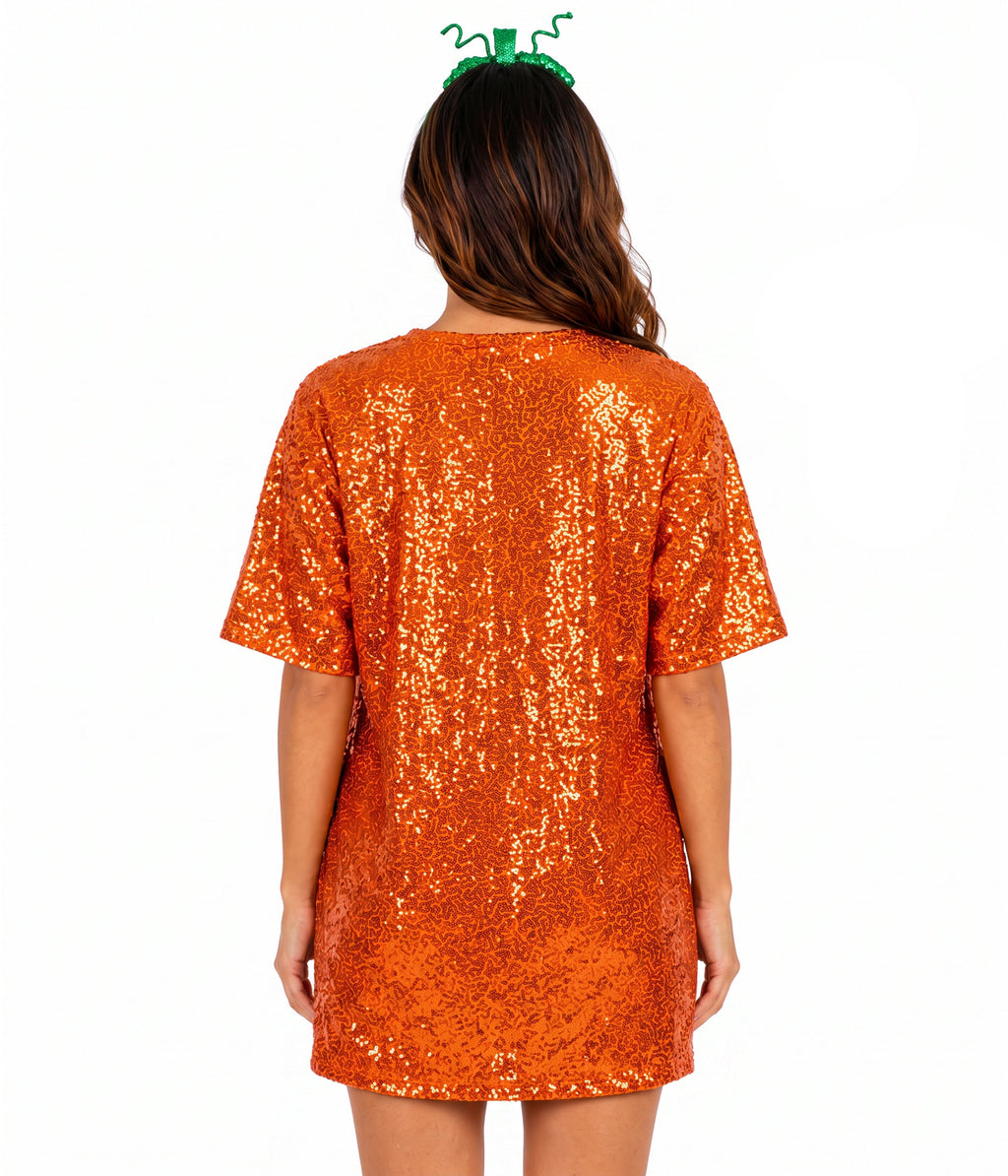 Sequined Pumpkin Costume Dress
