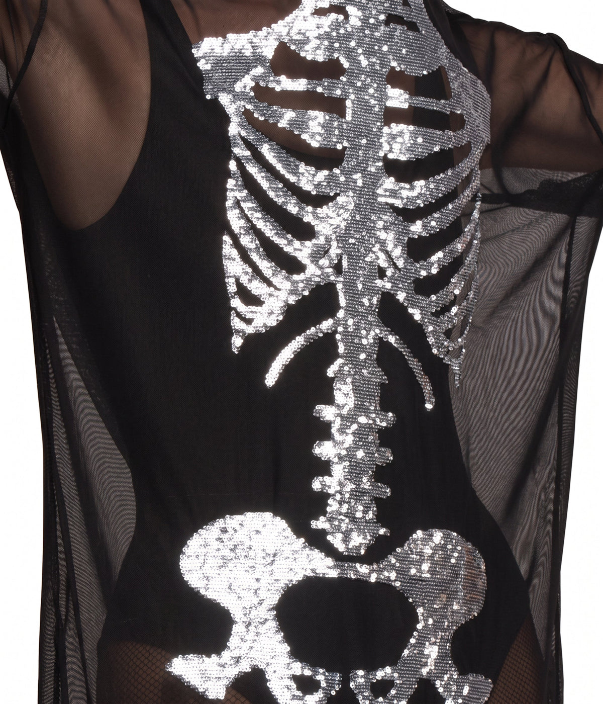 Silver Skeleton Mesh Costume Dress