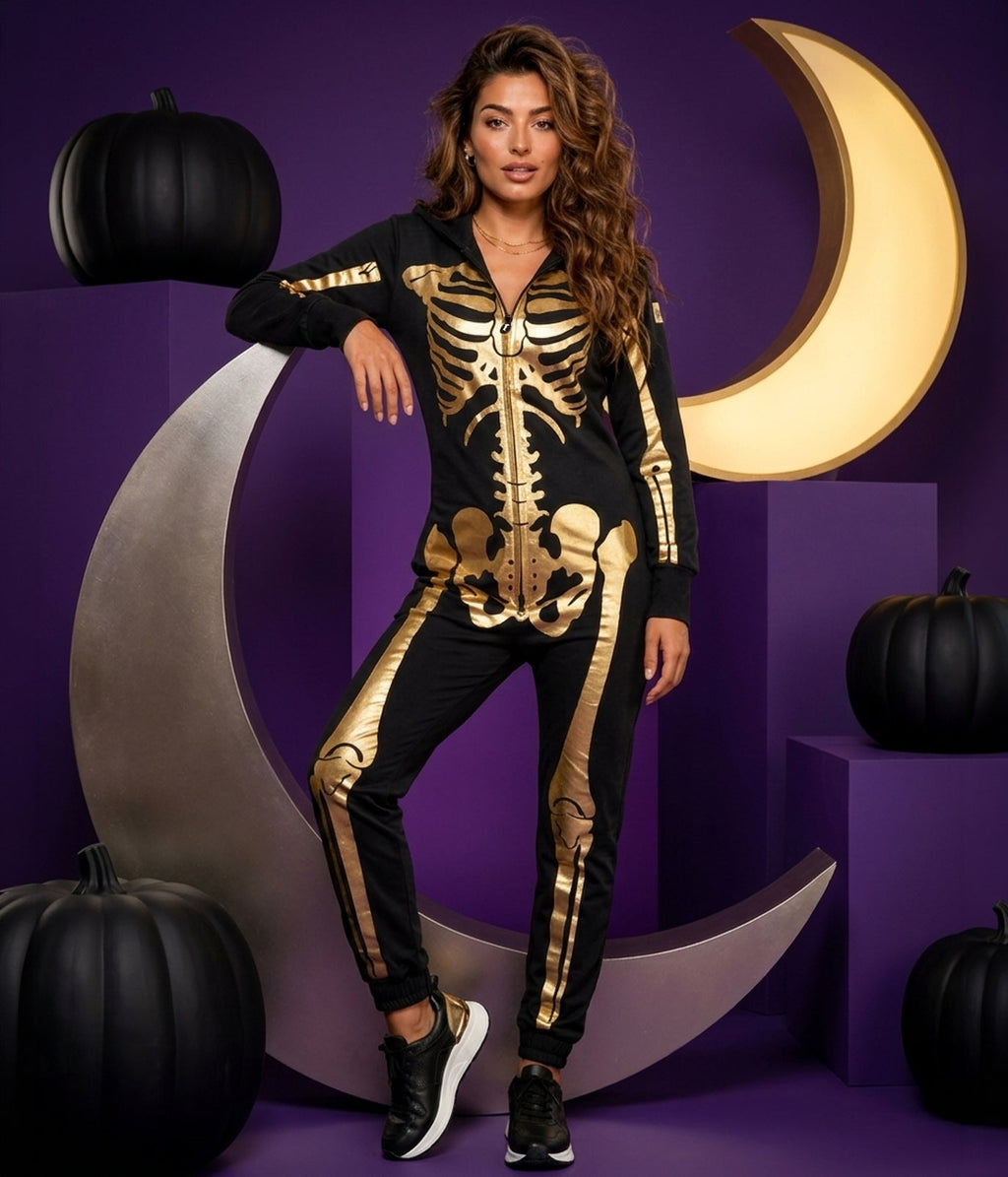 Women's Gold Skeleton Costume