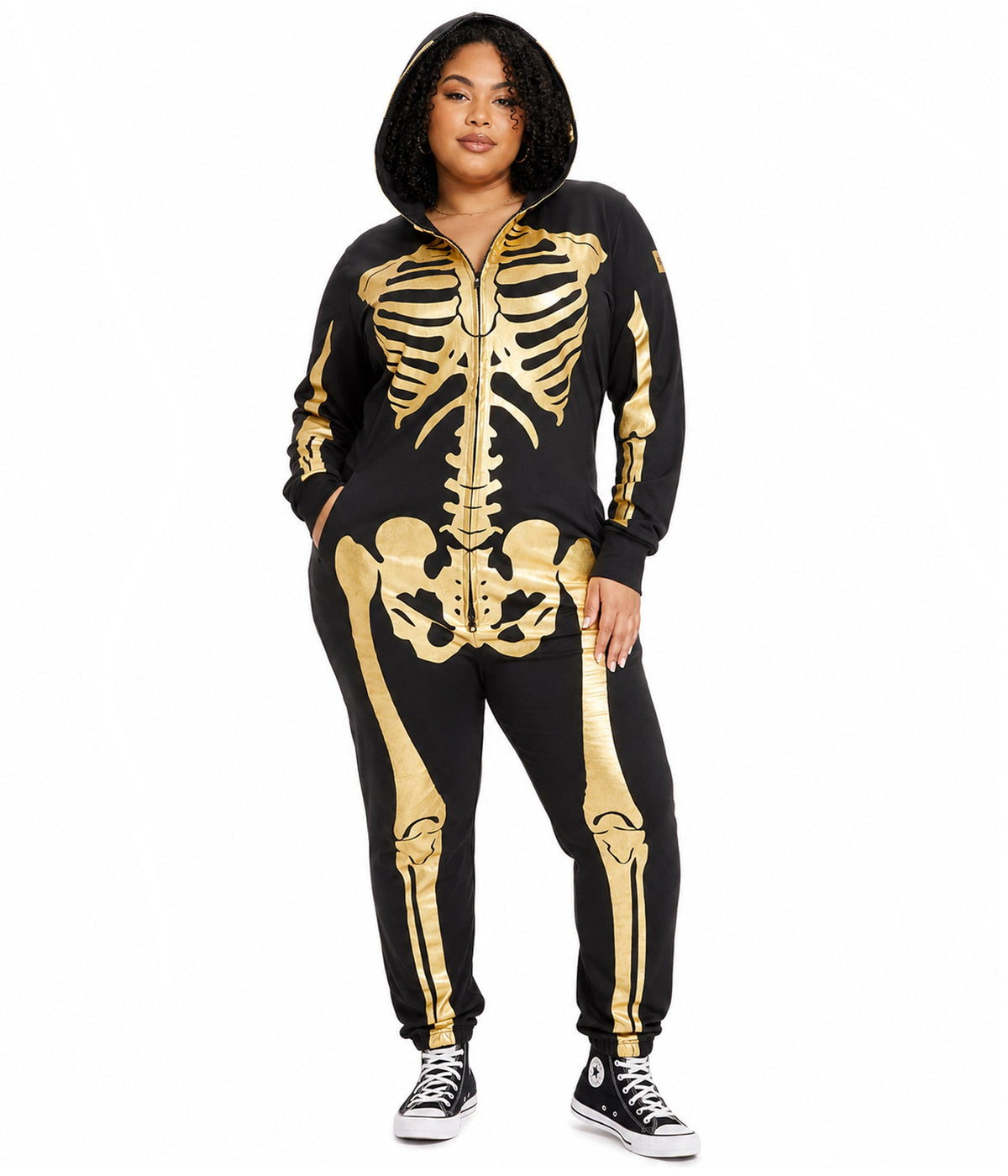 Women's Gold Skeleton Costume