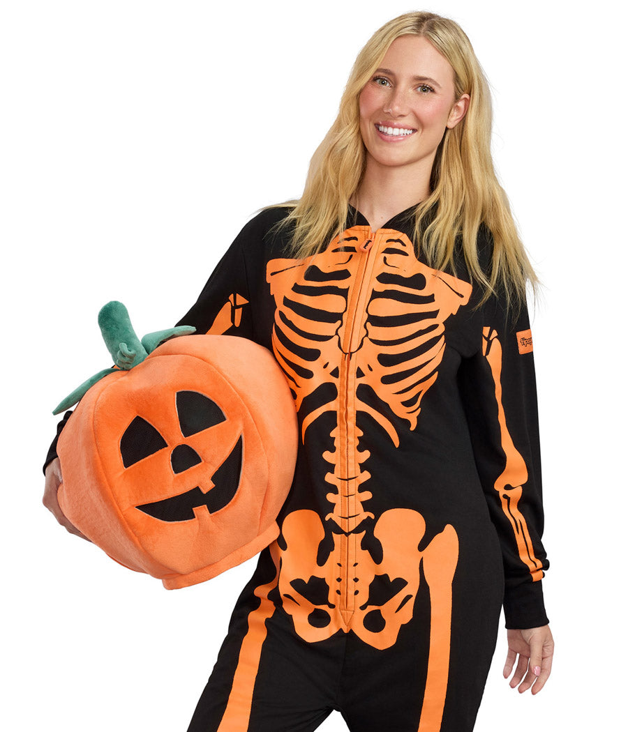 Women's Pumpkin Head Skeleton Costume
