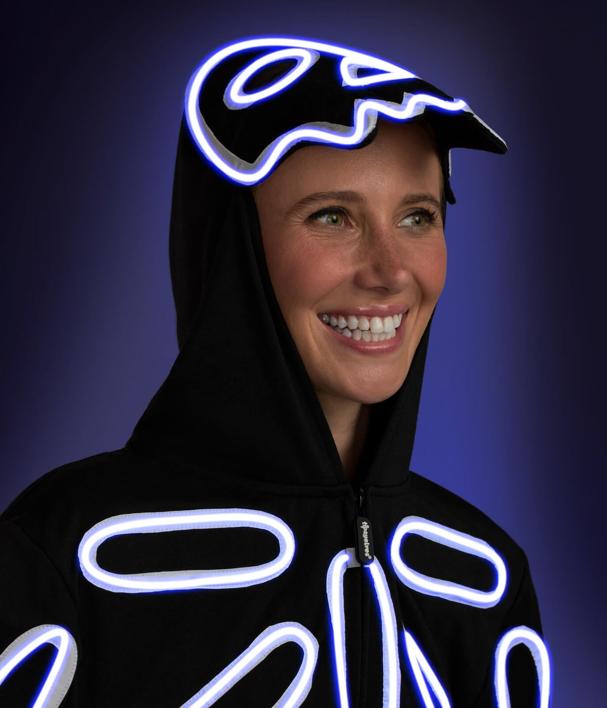 Women's Neon LED Light Up Skeleton Costume