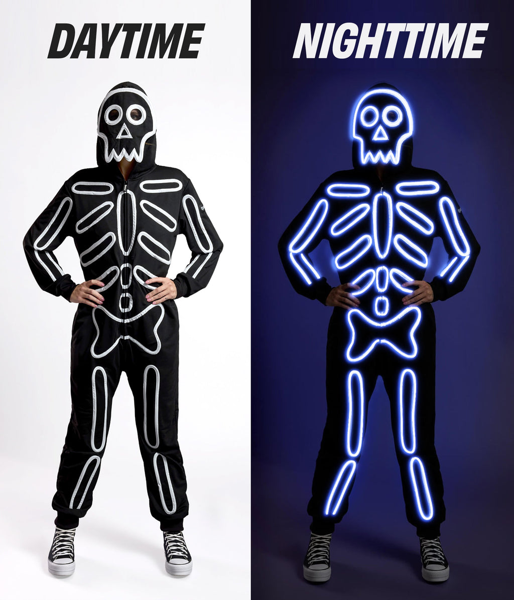 Women's Neon LED Light Up Skeleton Costume