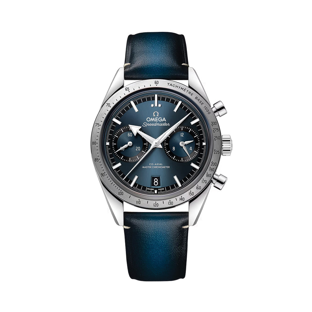 Speedmaster '57 40.5mm - Blue on Leather Strap