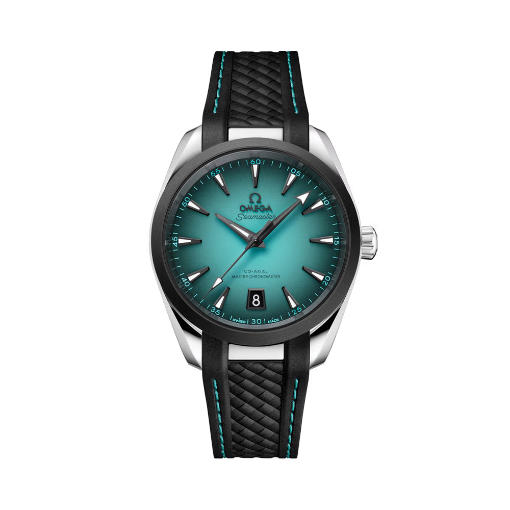 Seamaster Aqua Terra 150M 38mm - Turquoise on Rubber Strap