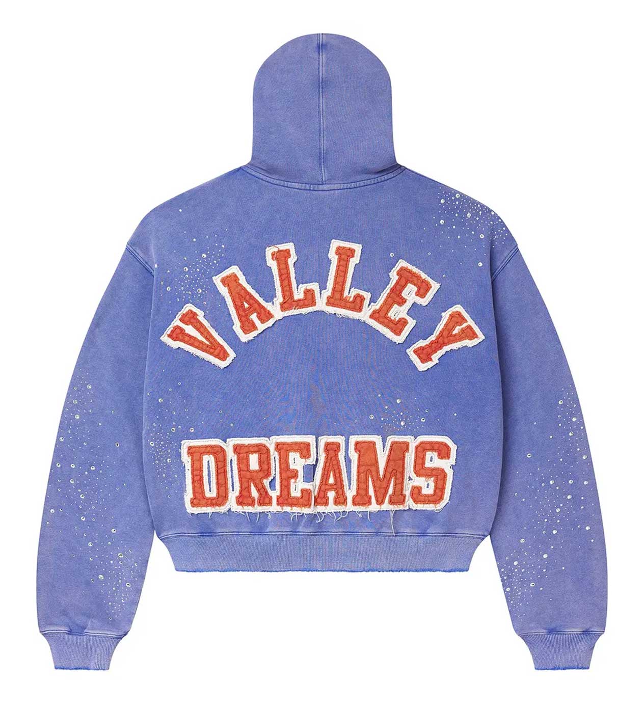 Valley Dreams Washed Purple Speckled Crest Zip Hoodie