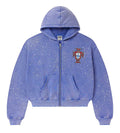 Valley Dreams Washed Purple Speckled Crest Zip Hoodie