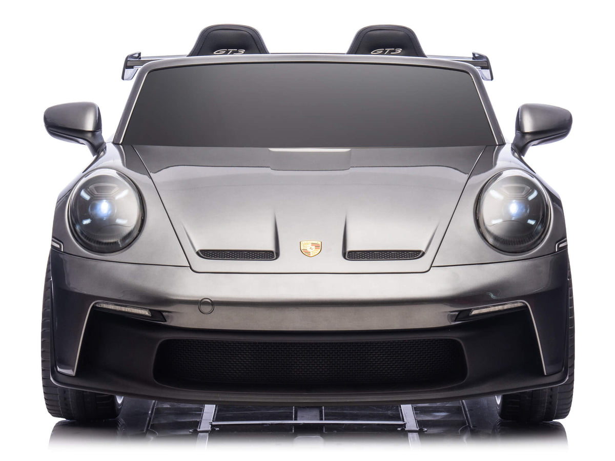 24V Porsche 911 GT3 Kids 2-Seater Ride On Car - Gray