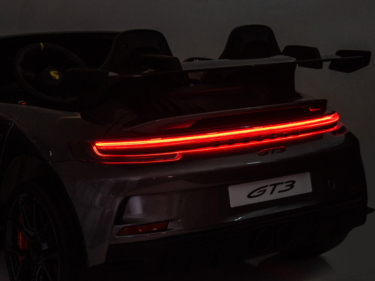 24V Porsche 911 GT3 Kids 2-Seater Ride On Car - Gray