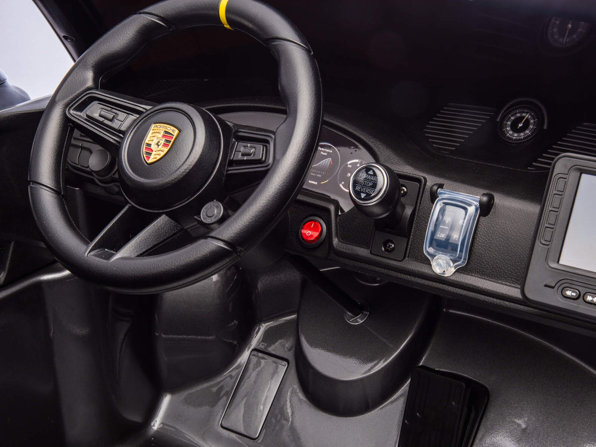 24V Porsche 911 GT3 Kids 2-Seater Ride On Car - Gray