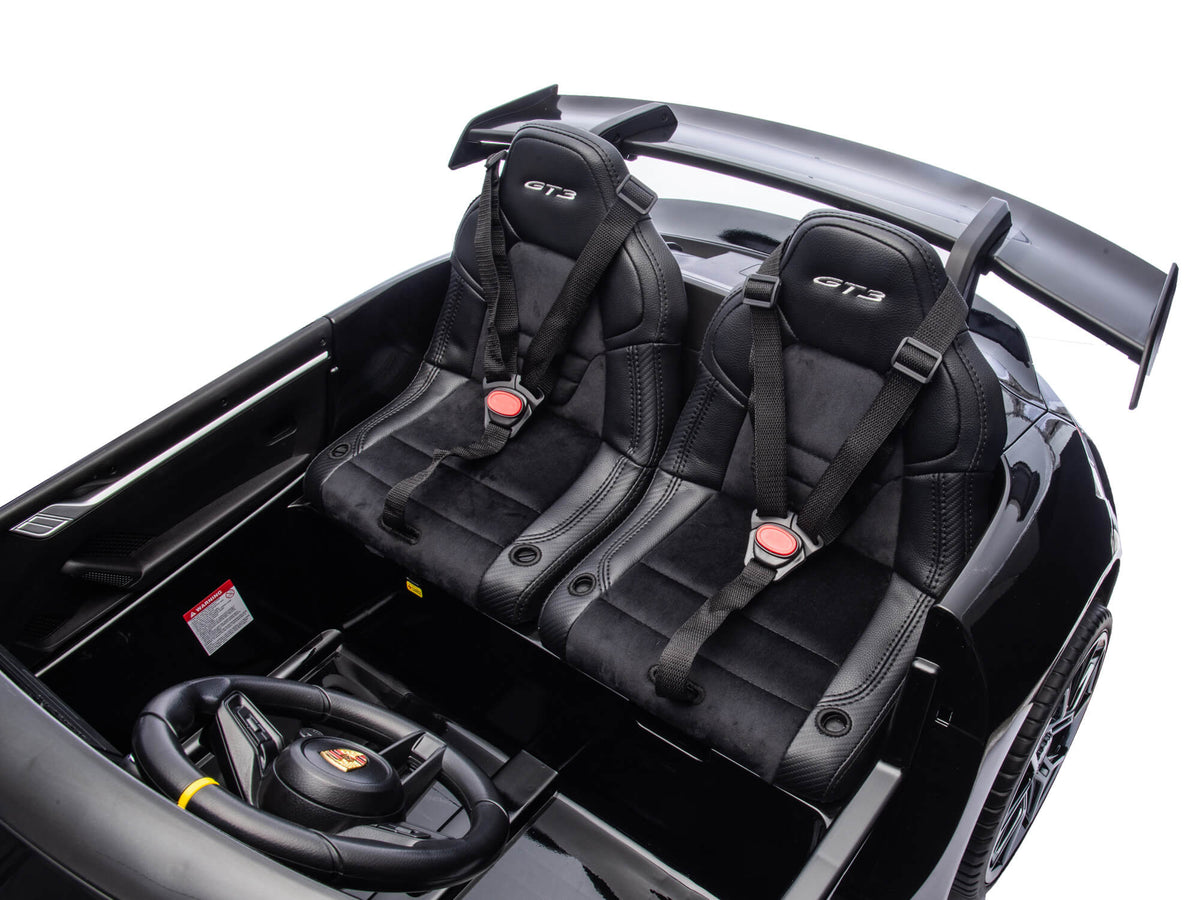 24V Porsche 911 GT3 Kids 2-Seater Ride On Car - Black