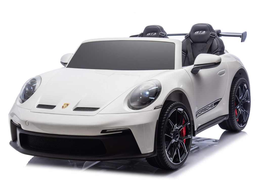 24V Porsche 911 GT3 Kids 2-Seater Ride On Car - White