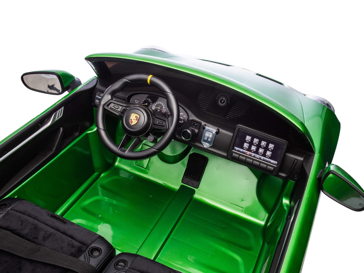 24V Porsche 911 GT3 Kids 2-Seater Ride On Car - Green