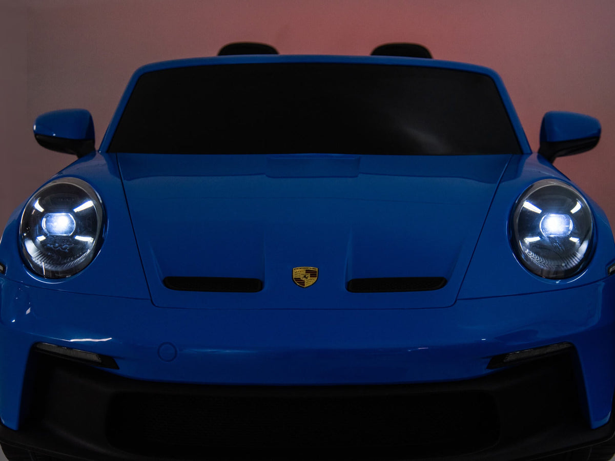 24V Porsche 911 GT3 Kids 2-Seater Ride On Car - Blue