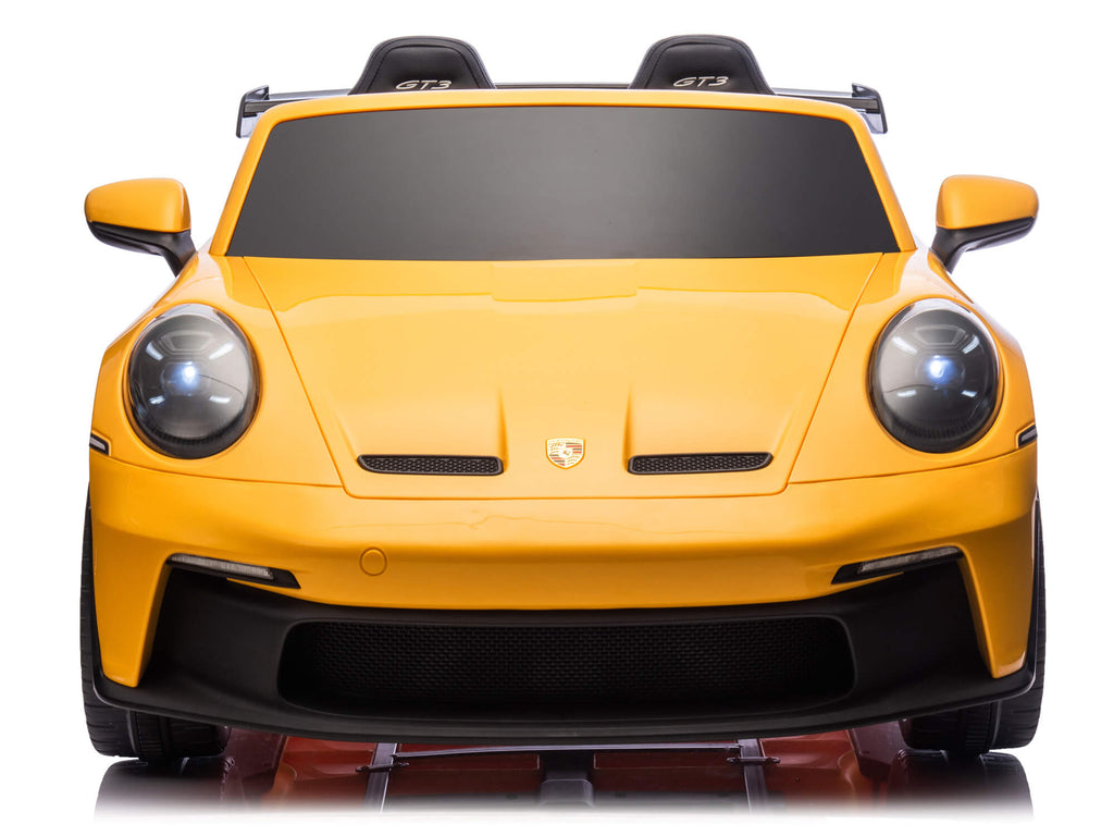 24V Porsche 911 GT3 Kids 2-Seater Ride On Car - Yellow