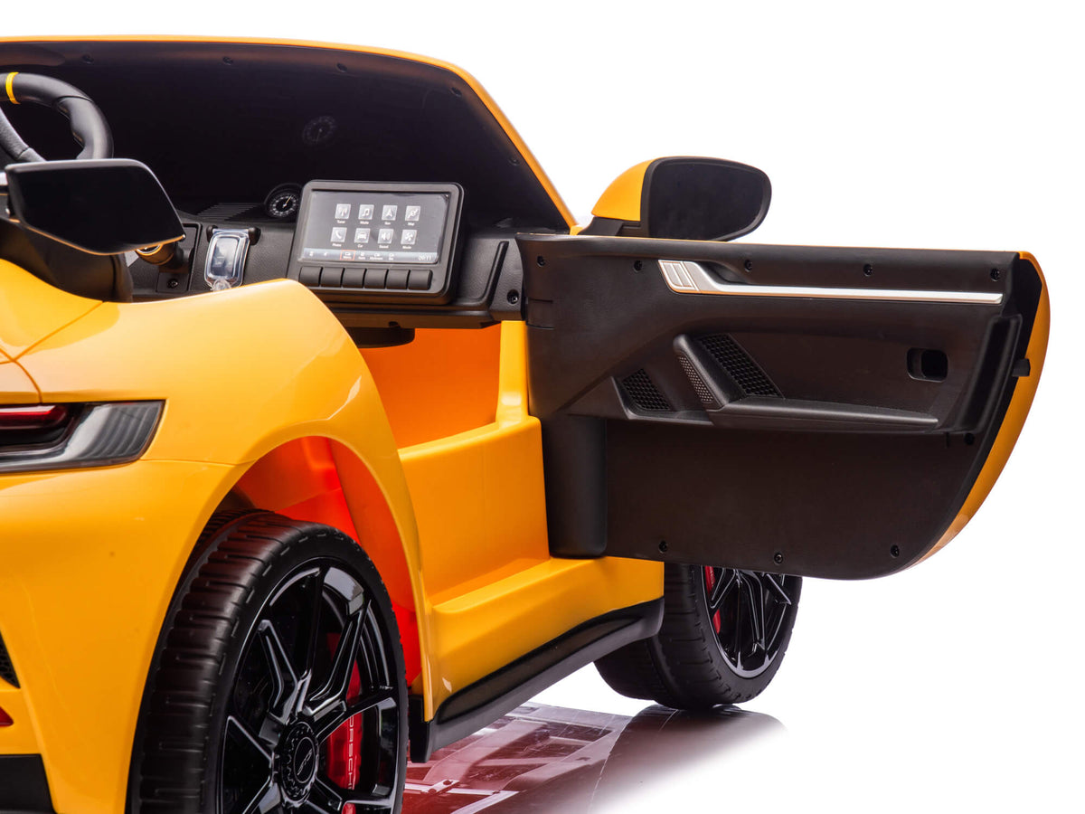 24V Porsche 911 GT3 Kids 2-Seater Ride On Car - Yellow