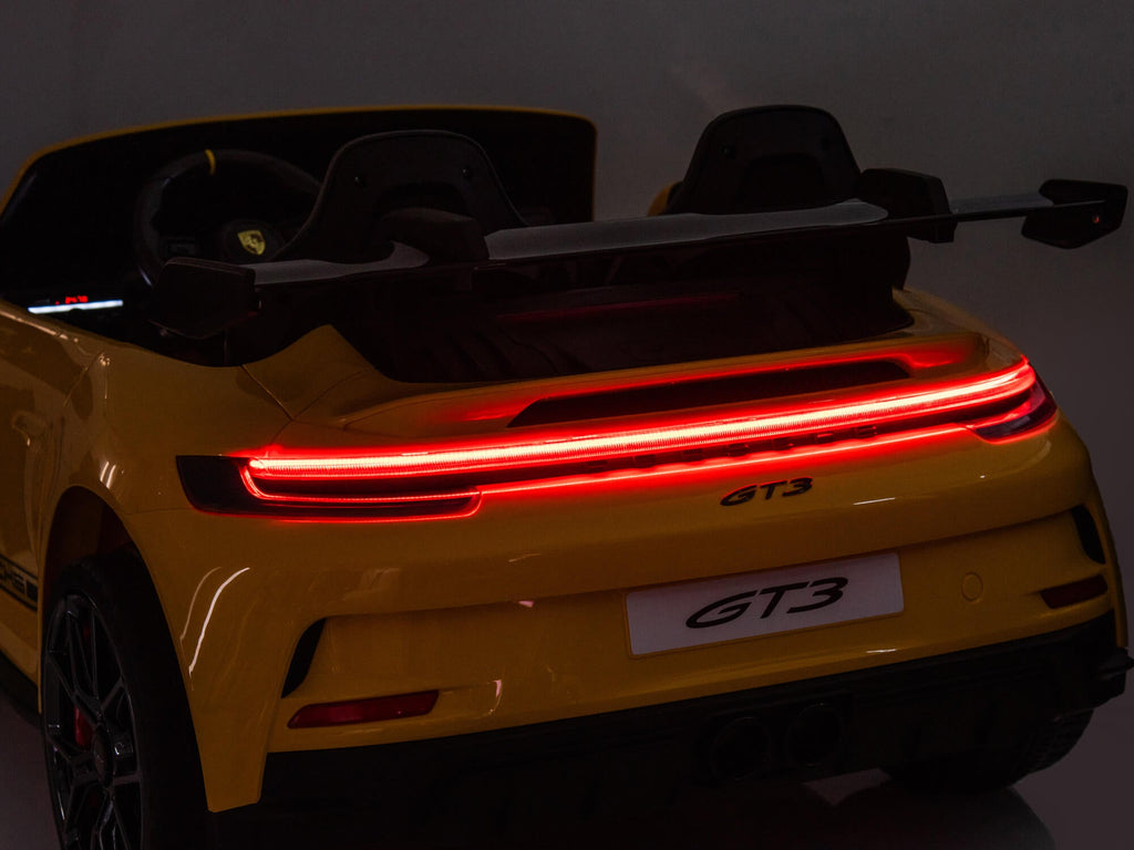 24V Porsche 911 GT3 Kids 2-Seater Ride On Car - Yellow