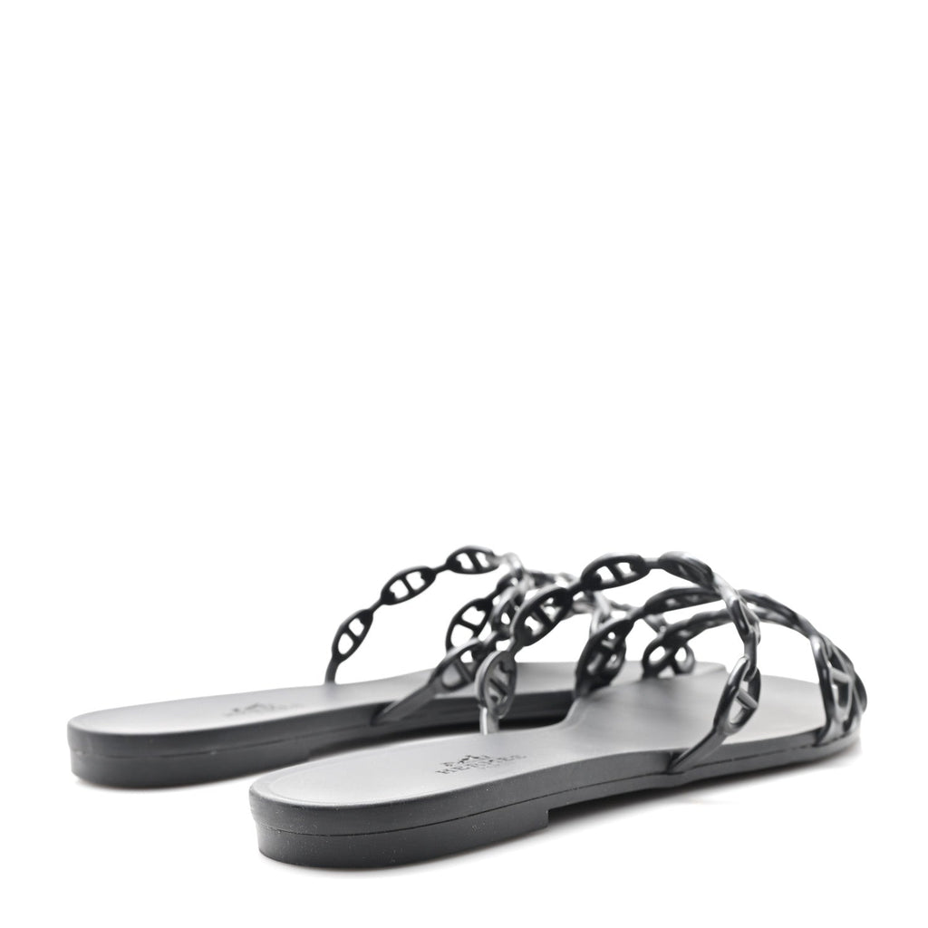 Rubber Chaine d'Ancre Rivage Sandals 38 Black