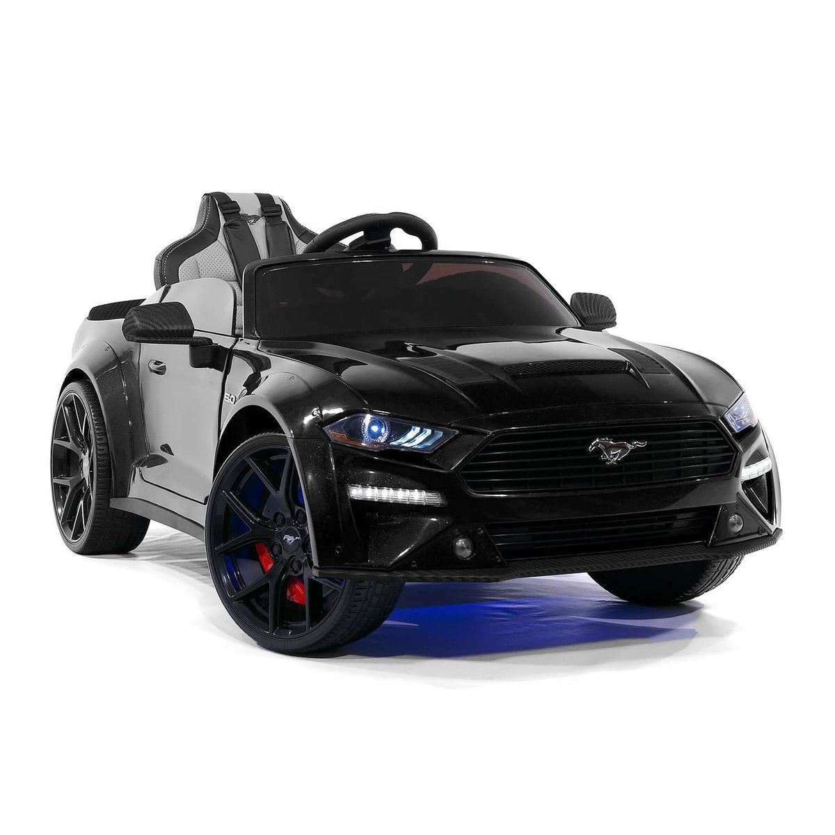 Ford Mustang GT Custom Edition 24V Kids Ride-On Car with R/C Parental Remote | Black