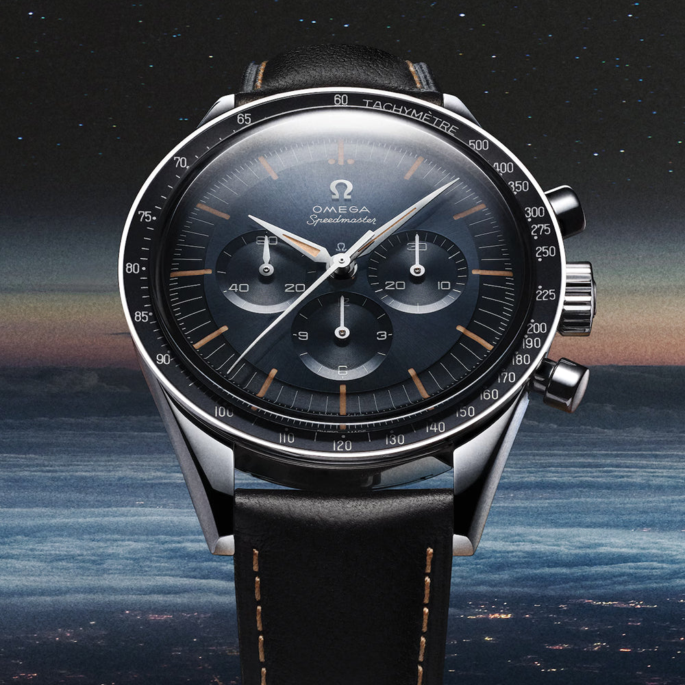 Speedmaster "First Omega in Space" - Blue on Black Leather Strap