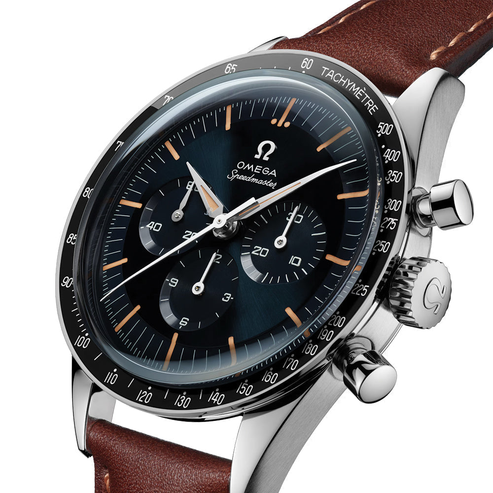Speedmaster "First Omega in Space" - Blue on Brown Leather Strap