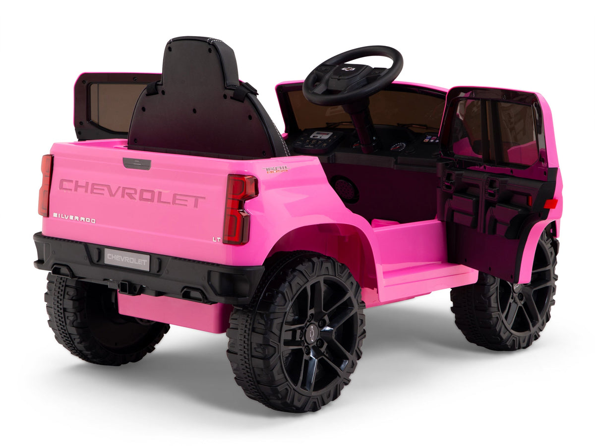 12V Chevrolet Silverado Kids Ride On Truck with Remote Control – Pink