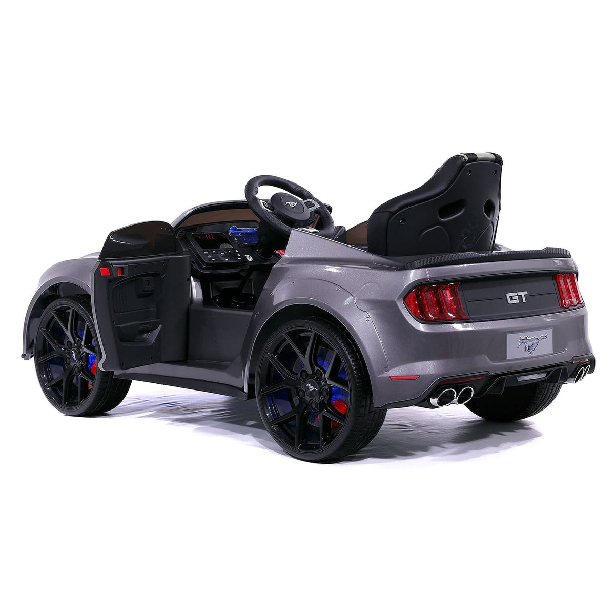 Ford Mustang GT Custom Edition 24V Kids Ride-On Car with R/C Parental Remote | Gray
