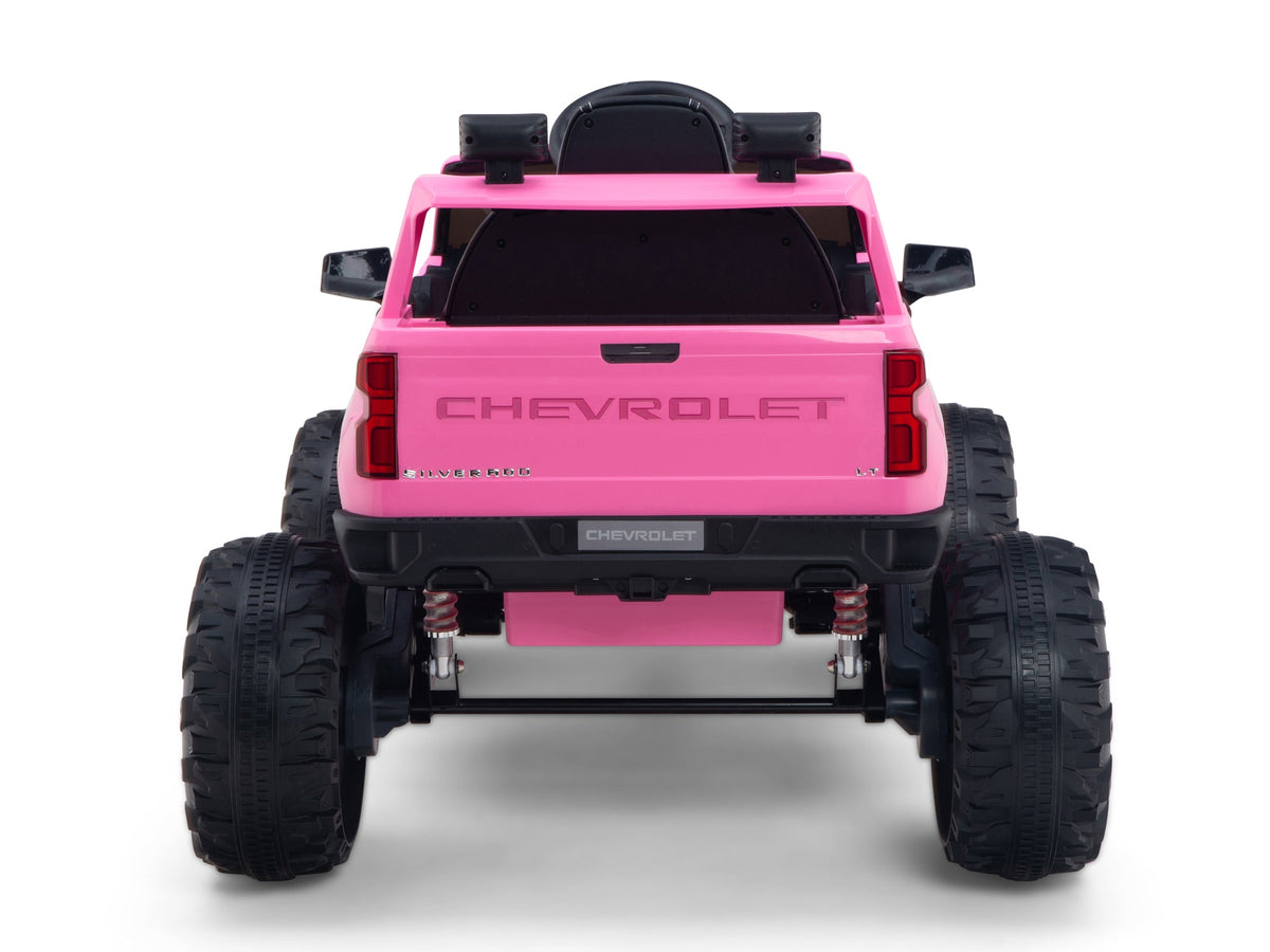24V Chevrolet Silverado Lifted Ride On Truck with Remote Control – Pink