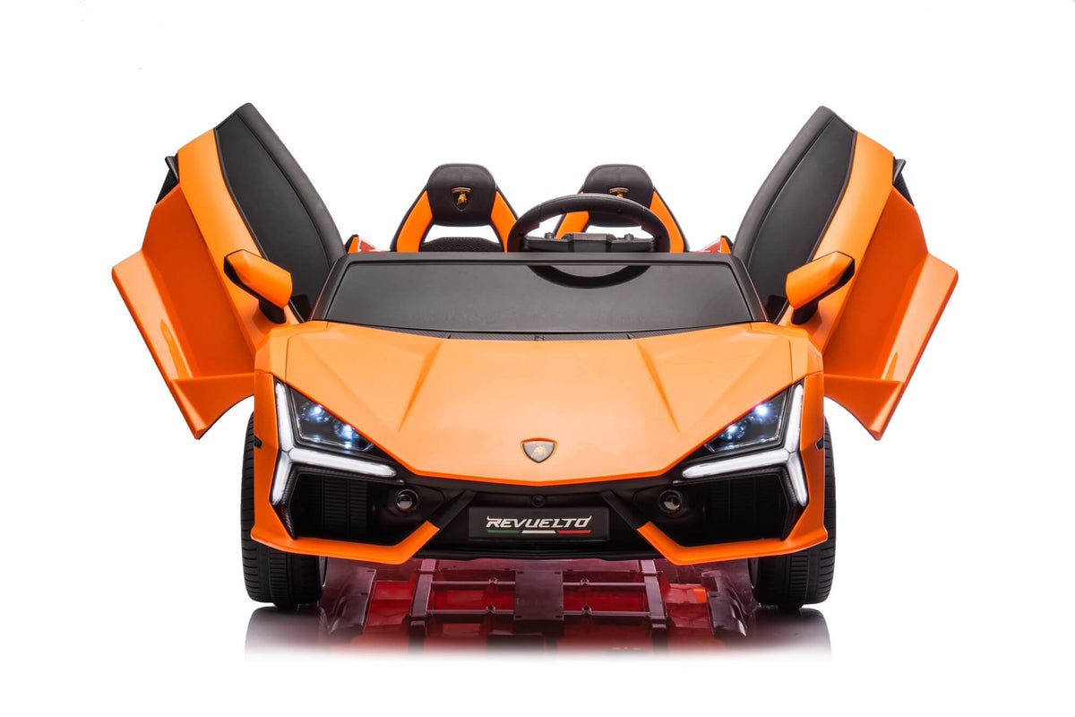 24V / 9 MPH Lamborghini Revuelto Two-Seater Kids Ride On Car – Orange