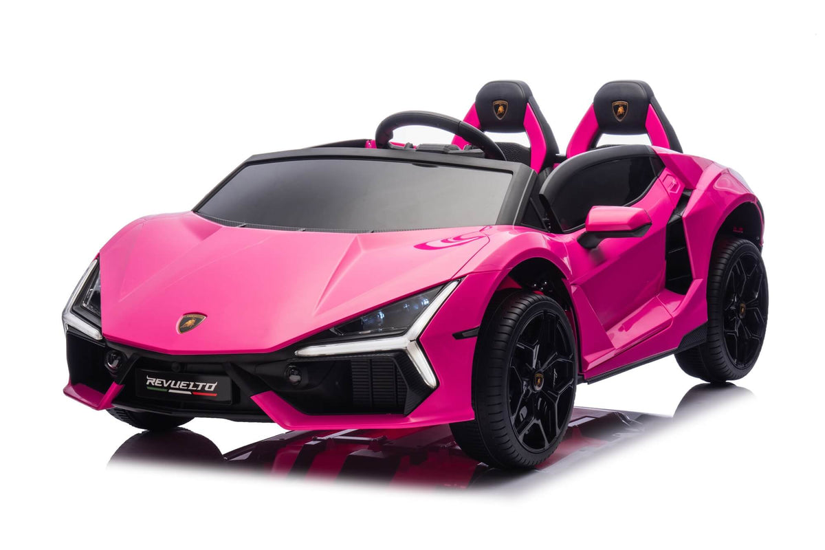 24V / 9 MPH Lamborghini Revuelto Two-Seater Kids Ride On Car – Pink