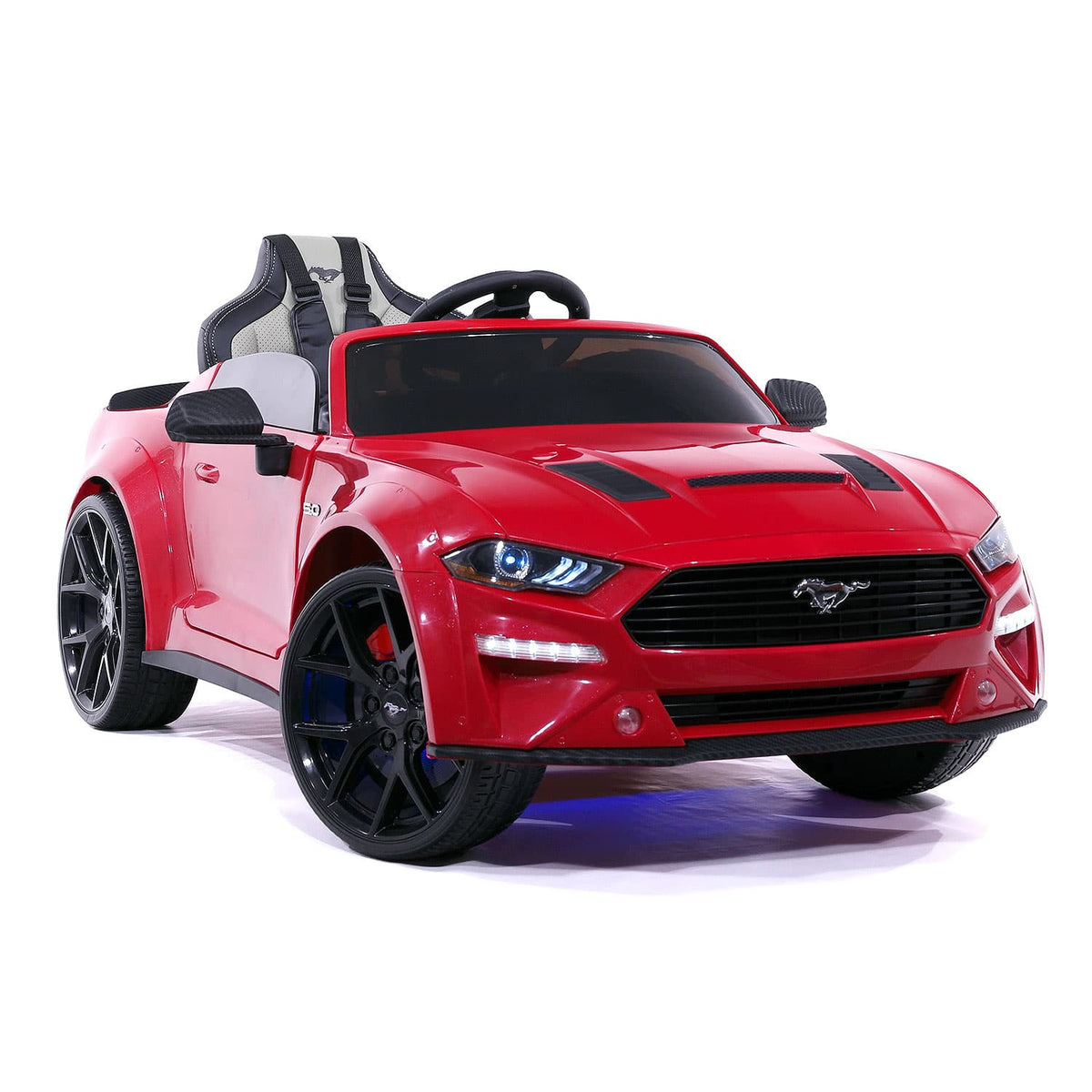 Ford Mustang GT Custom Edition 24V Kids Ride-On Car with R/C Parental Remote | Cherry Red