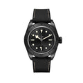 Black Bay Ceramic 41mm - Black on Hybrid Leather/Rubber Strap w/ Extra Fabric Strap